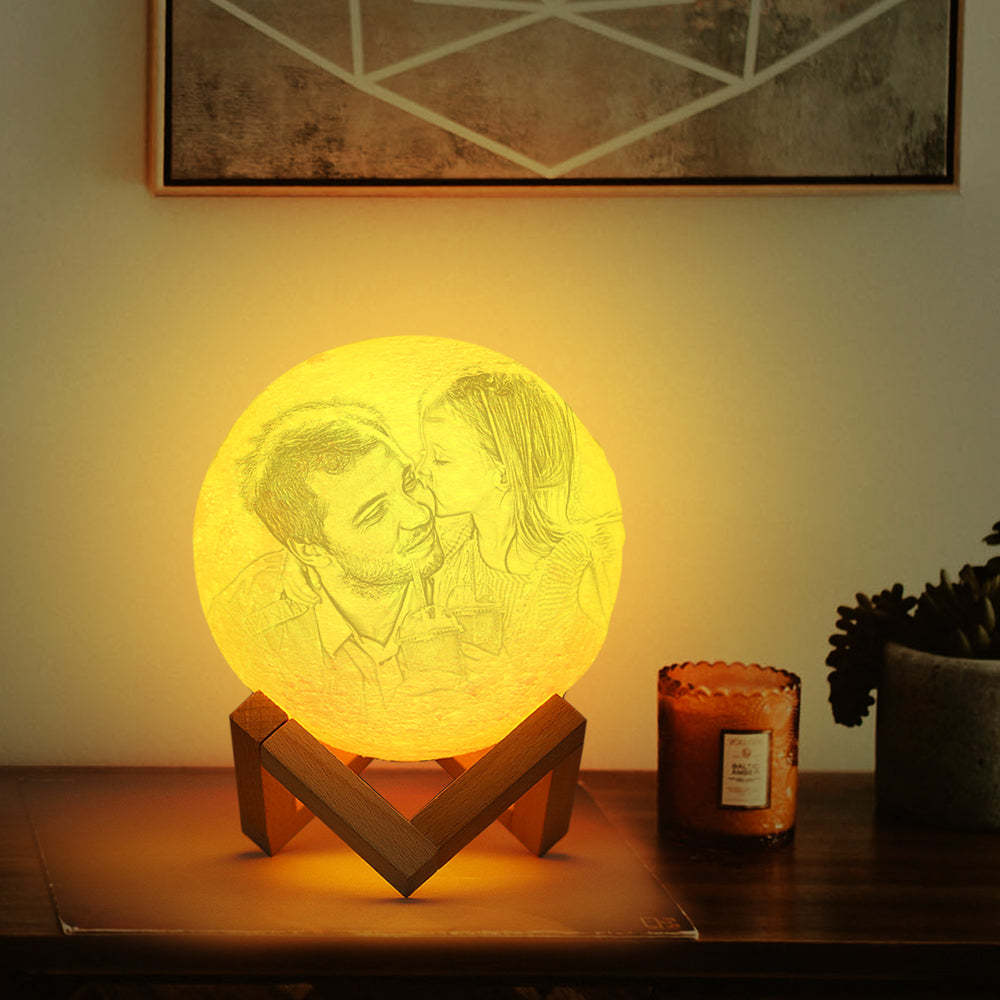 Customized Photo Moon Lamp Birthday Presents for Her - yourphotoblanketuk
