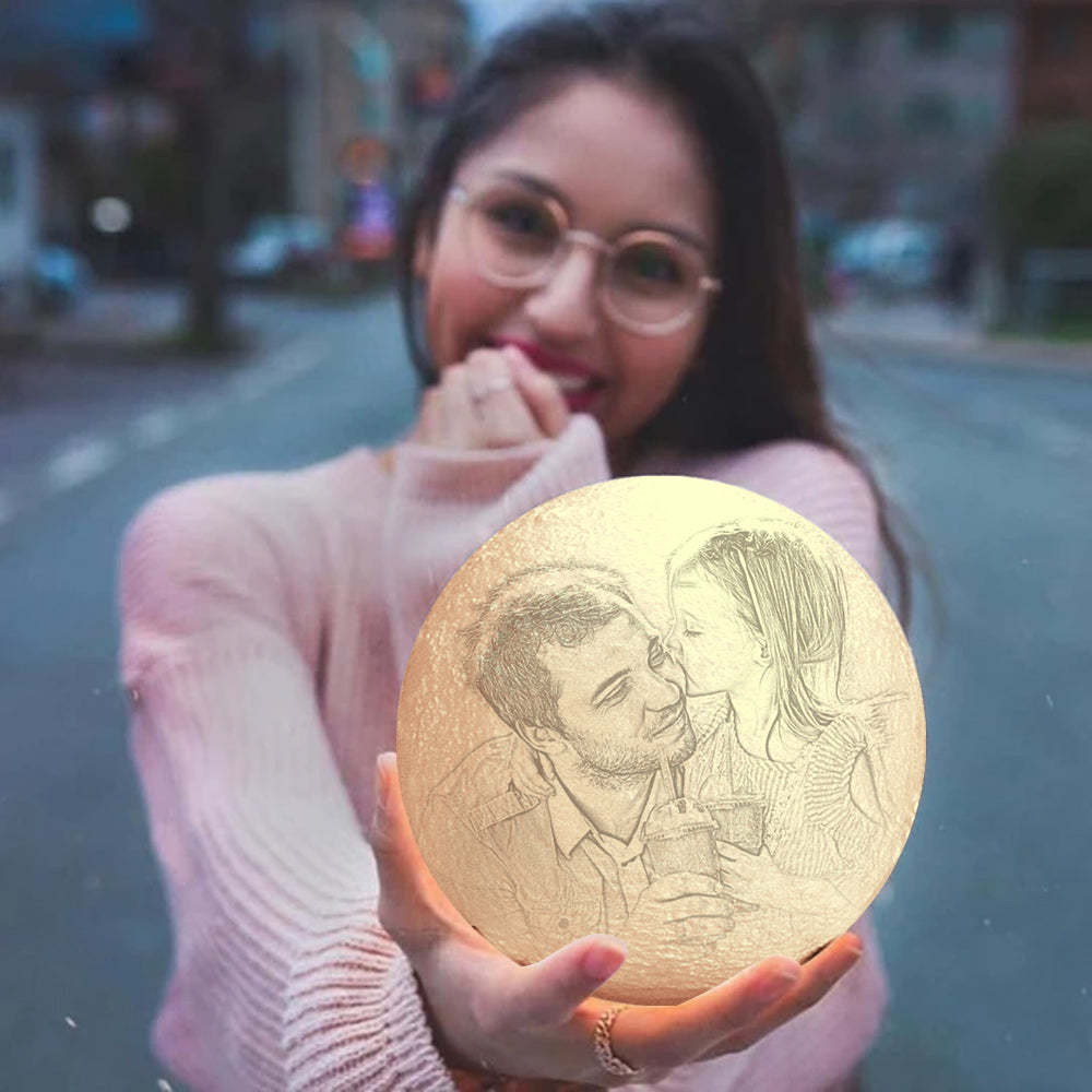 Customized Photo Moon Lamp Birthday Presents for Her - yourphotoblanketuk