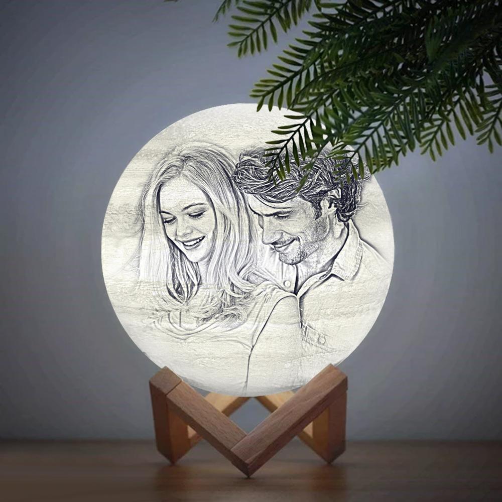 Custom Creative  3D Printed Jupiter Lamp Personalized Gift For Lover - Touch Two Colors (10-15cm) - yourphotoblanketuk