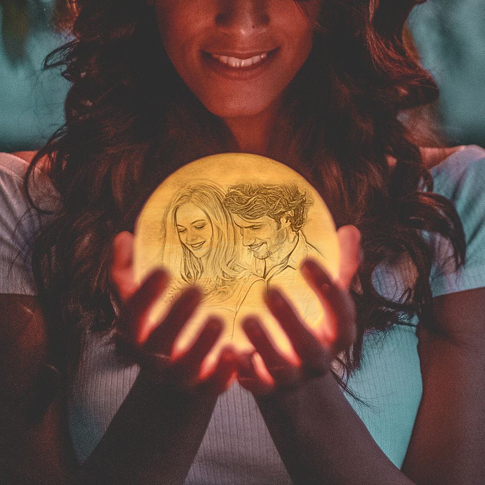 Custom Creative  3D Printed Jupiter Lamp Personalized Gift For Lover - Touch Two Colors (10-15cm) - yourphotoblanketuk