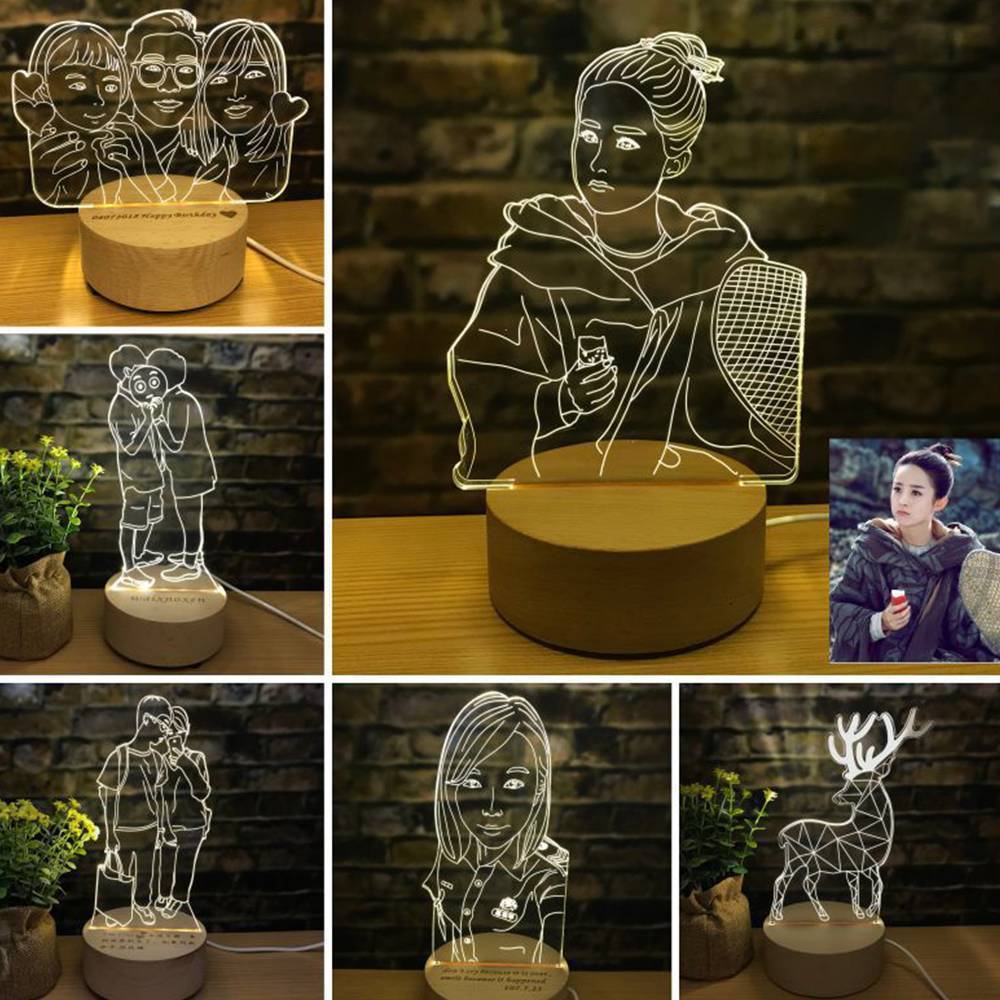 Photo Lamp, Personalized 3D Night Light - yourphotoblanketuk