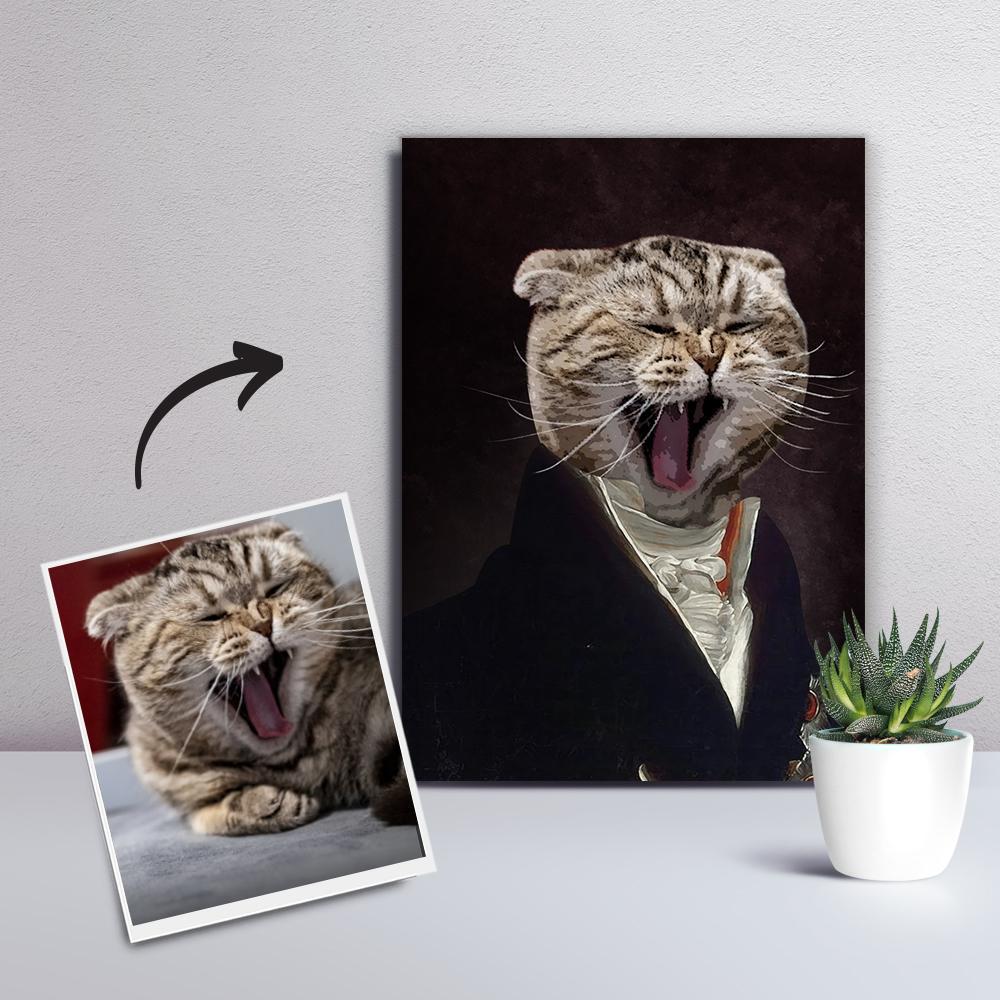 Custom Pet Cat Photo Canvas Art Wall Decor