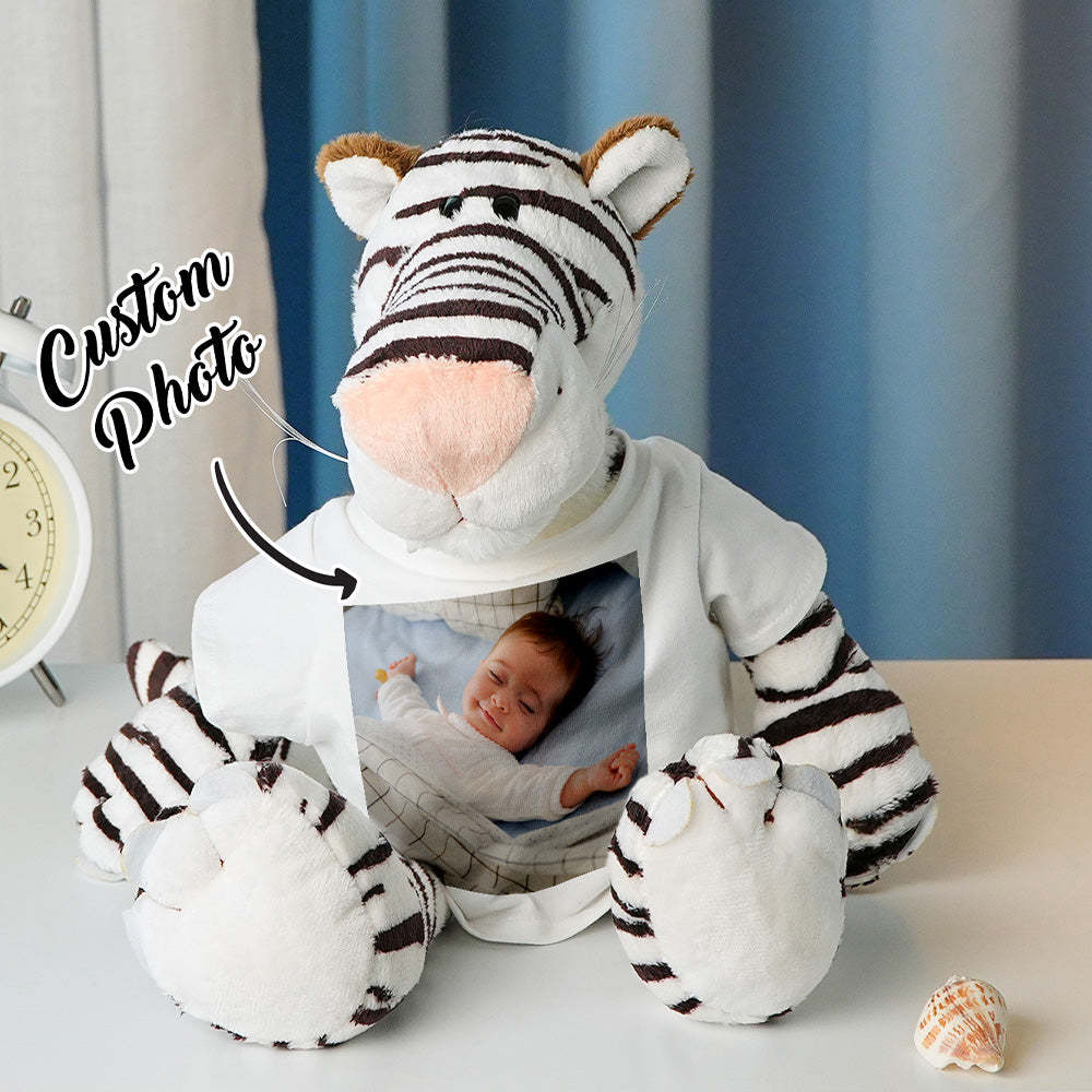 Personalized Animal Plush Stuffed Toy Birth Announcement Gift for Baby Shower - yourphotoblanketuk