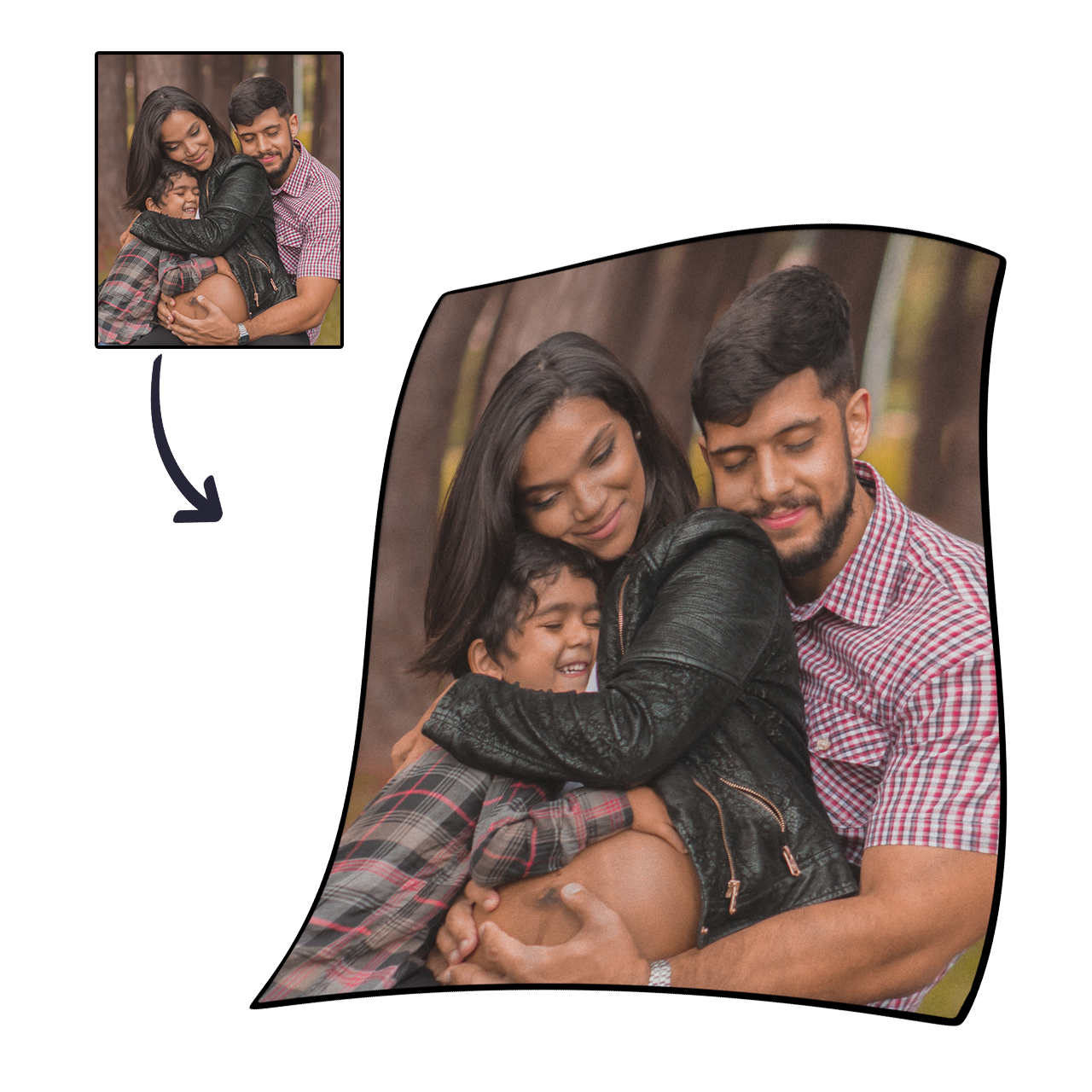 Family Love Personalized Photo Fleece Blanket