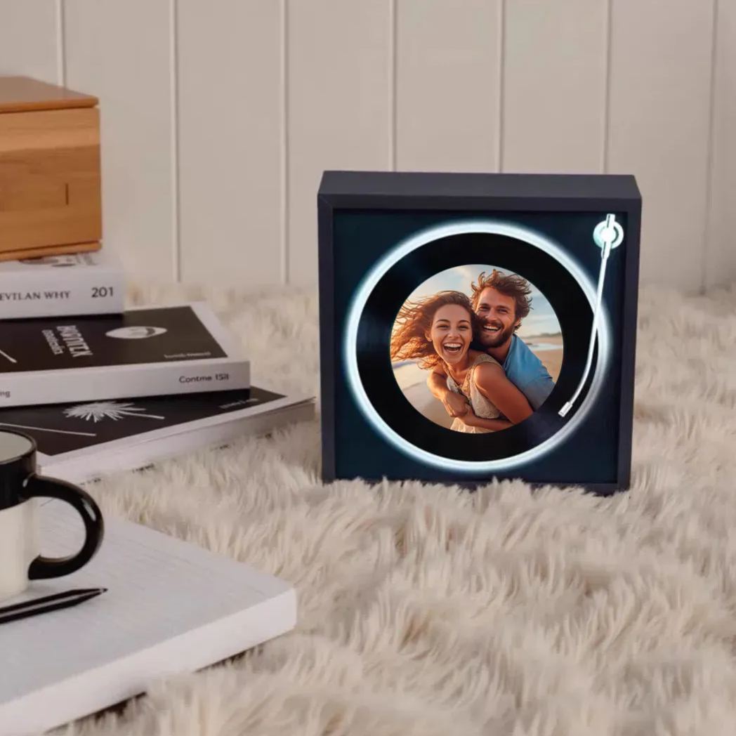 Custom Music Fridge Magnet with Night Light Mode That Plays Music Without Phone with Brightness Adjustment & Bluetooth Speaker Function Music Gift for Couples - yourphotoblanketuk