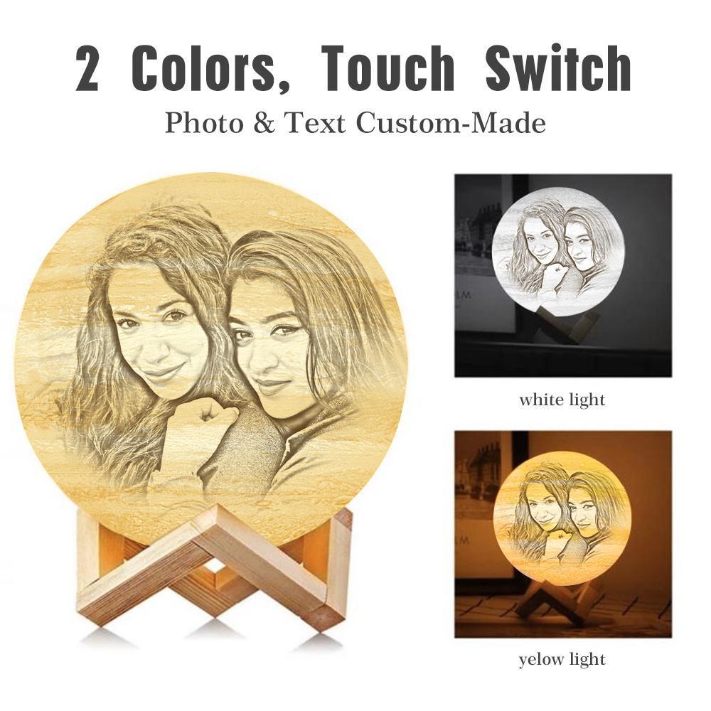 Custom 3D Printing Photo Jupiter Lamp With Your Text - For Friends - Touch Two Colors(10cm-15cm) - yourphotoblanketuk
