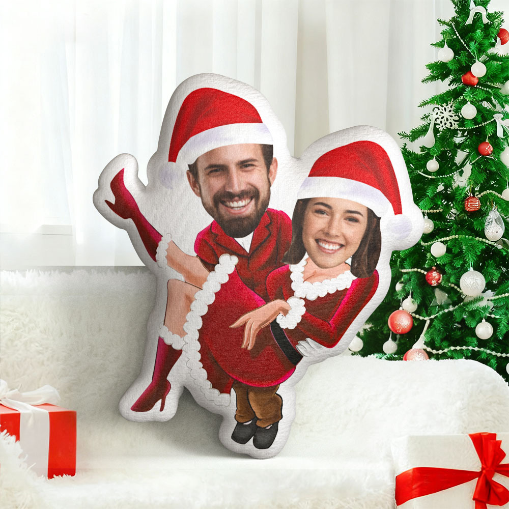 Personalized Face Couple Pillow Custom Face Christmas Sweet Couple Pillow Gift for Him/Her - yourphotoblanketuk