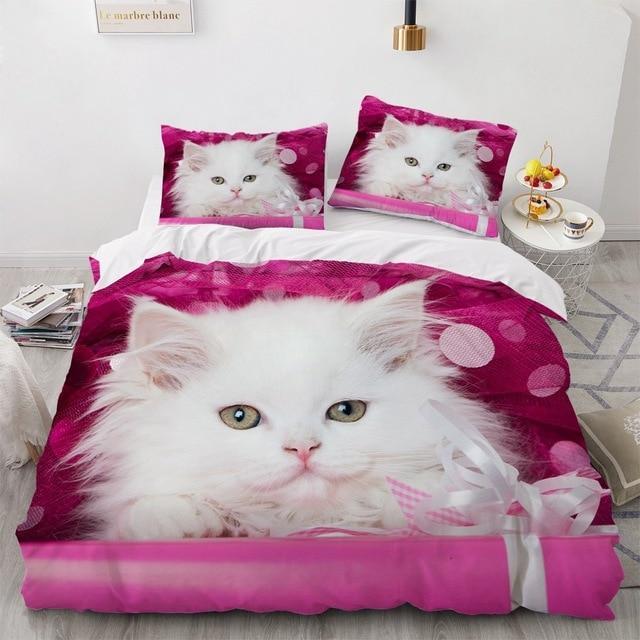 Custom Bedding Duvet Cover And Pillowcase Personalized Photo Polyester Fibre Duvet Cover And Pillowcase-The Beach Duvet Cover And Pillowcase Gift for Cat Lover