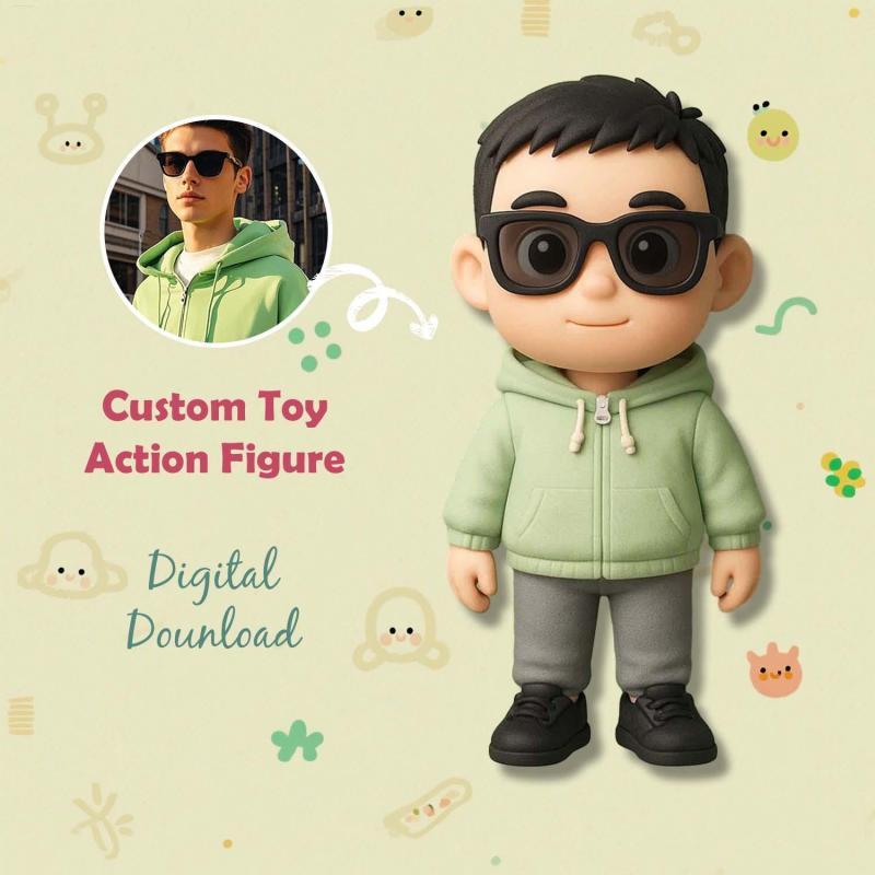 Personalisierte 3D-Actionfigur von Ihrem Foto, personalisierte Spielzeugfigur, individuelle Actionfigur, Geschenke für Sie/Ihn