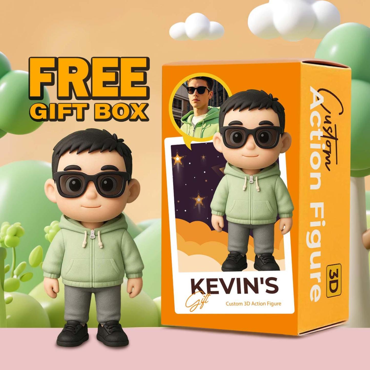 Personalisierte 3D-Actionfigur von Ihrem Foto, personalisierte Spielzeugfigur, individuelle Actionfigur, Geschenke für Sie/Ihn