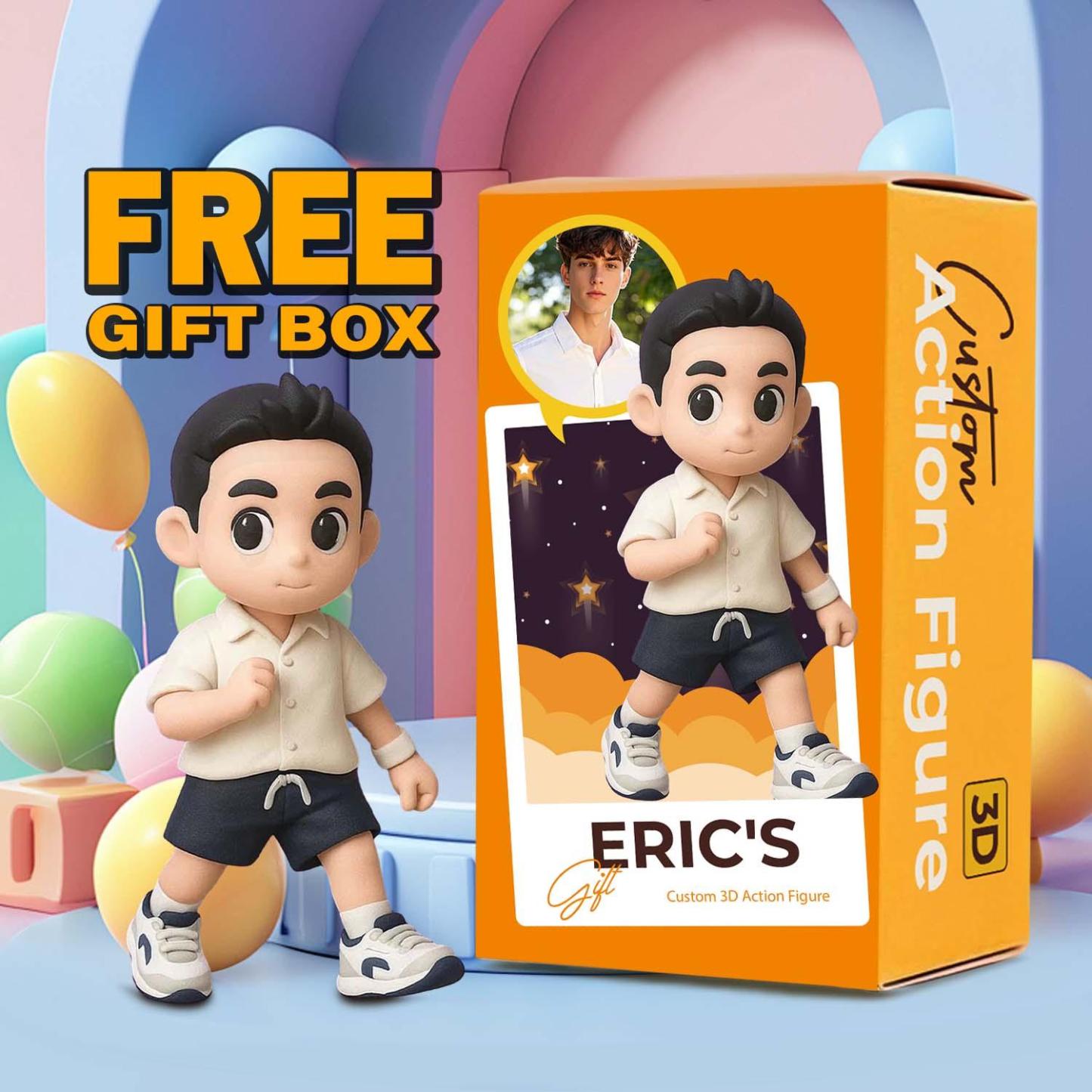 Personalisierte 3D-Actionfigur von Ihrem Foto, personalisierte Spielzeugfigur, individuelle Actionfigur, Geschenke für Sie/Ihn