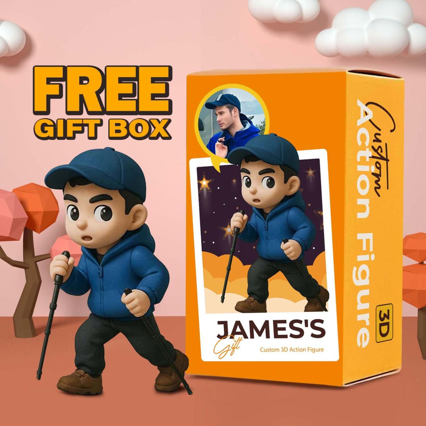 Personalisierte 3D-Actionfigur von Ihrem Foto, personalisierte Spielzeugfigur, individuelle Actionfigur, Geschenke für Sie/Ihn