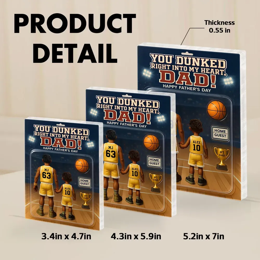 Benutzerdefinierte Figur, Personalisierte Acrylblock-plakette, Vatertagsgeschenk, Basketball-stil Für Papa, Personalisierte Spielzeug-dekor-kunst, Benutzerdefiniertes Foto, Acryl-dekorationsplakette Für Pops - dephotoblanket