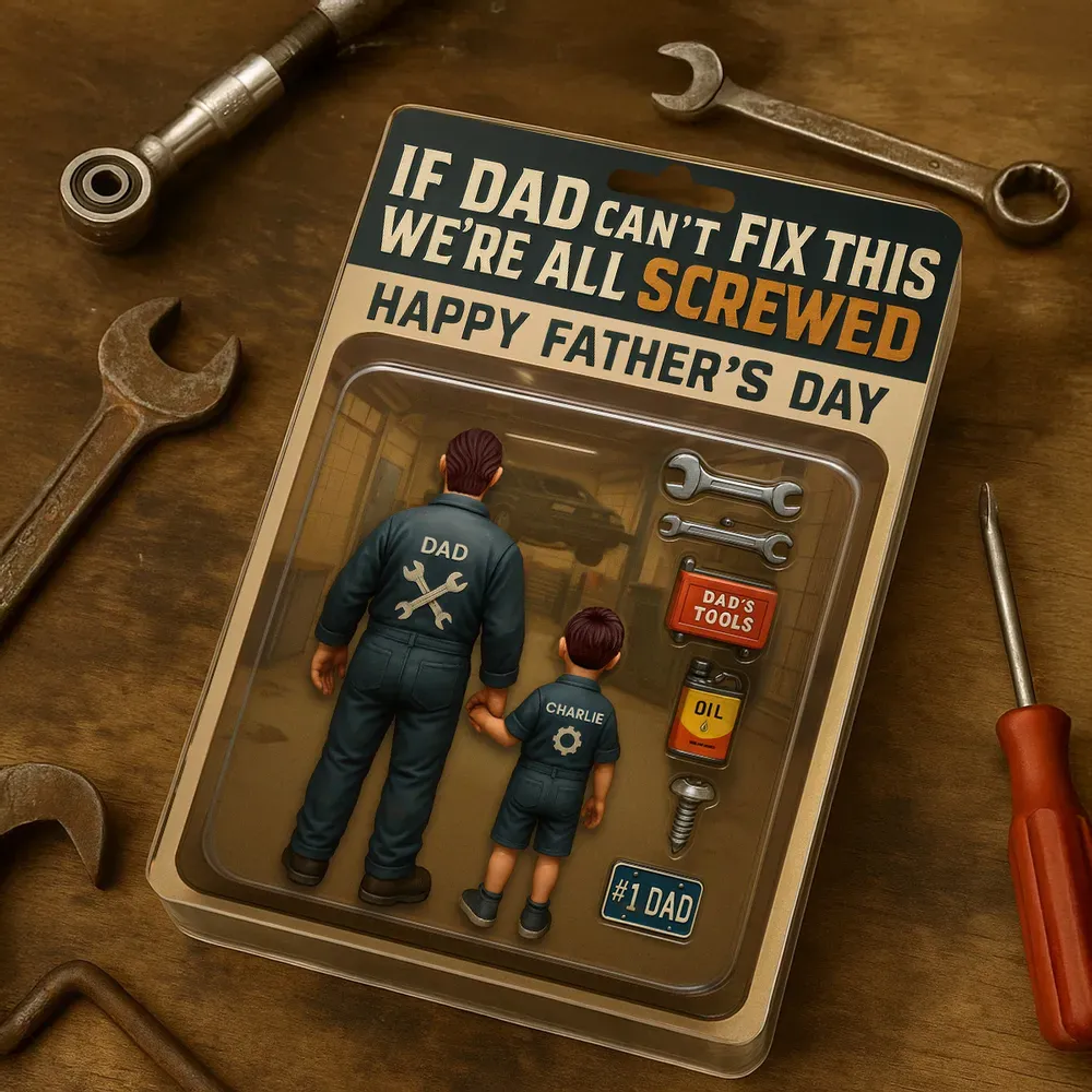 Wenn Papa Das Nicht Reparieren Kann, Sind Wir Alle Am Arsch. Mechaniker-handwerker – Personalisierte Acryl-block-plakette, Vatertagsgeschenk Für Papa Oder Ehemann - dephotoblanket