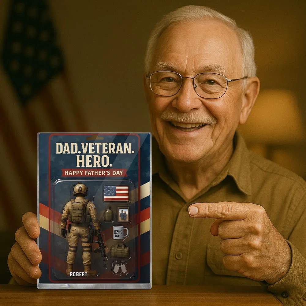 Papa, Veteran, Held – Personalisierte Acryl-block-plakette Mit Individueller Figur, Vatertagsgeschenk 2025 Für Ihn Oder Papa - dephotoblanket
