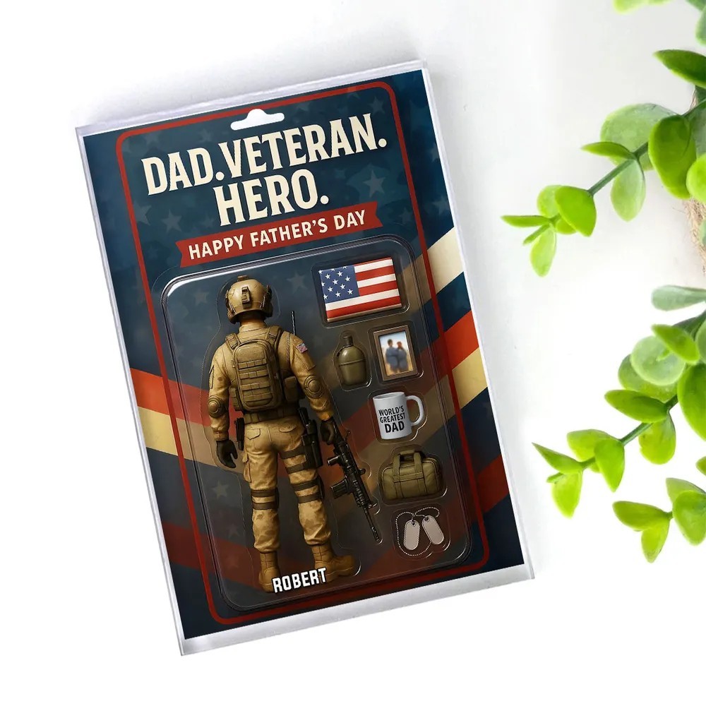 Papa, Veteran, Held – Personalisierte Acryl-block-plakette Mit Individueller Figur, Vatertagsgeschenk 2025 Für Ihn Oder Papa - dephotoblanket