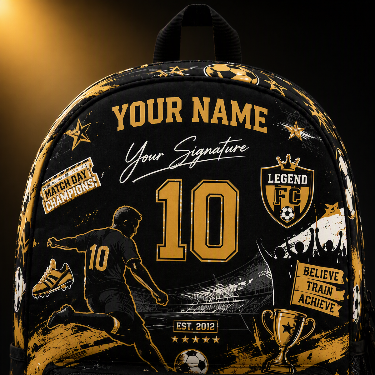 Individuell Gestalteter Fußballrucksack: Personalisierter Schulrucksack Für Sportfans - dephotoblanket