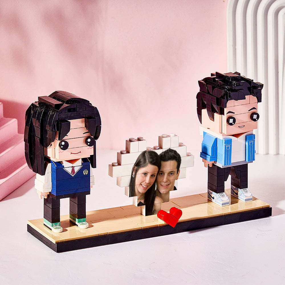 Benutzerdefinierte Ziegelfiguren Und Block-fotopuzzle Ganzkörper 2 Personen Benutzerdefinierte Ziegelfiguren Personalisierte Ziegelfiguren - dephotoblanket