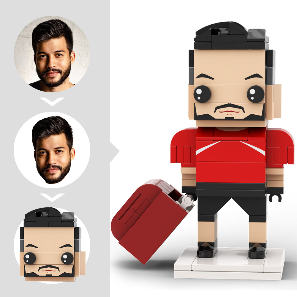Individuell Gestaltete Footballspieler-figur Aus Bausteinen Mit Helm, Bereit Zum Spiel – Ein Tolles Geschenk Für Berufstätige - dephotoblanket