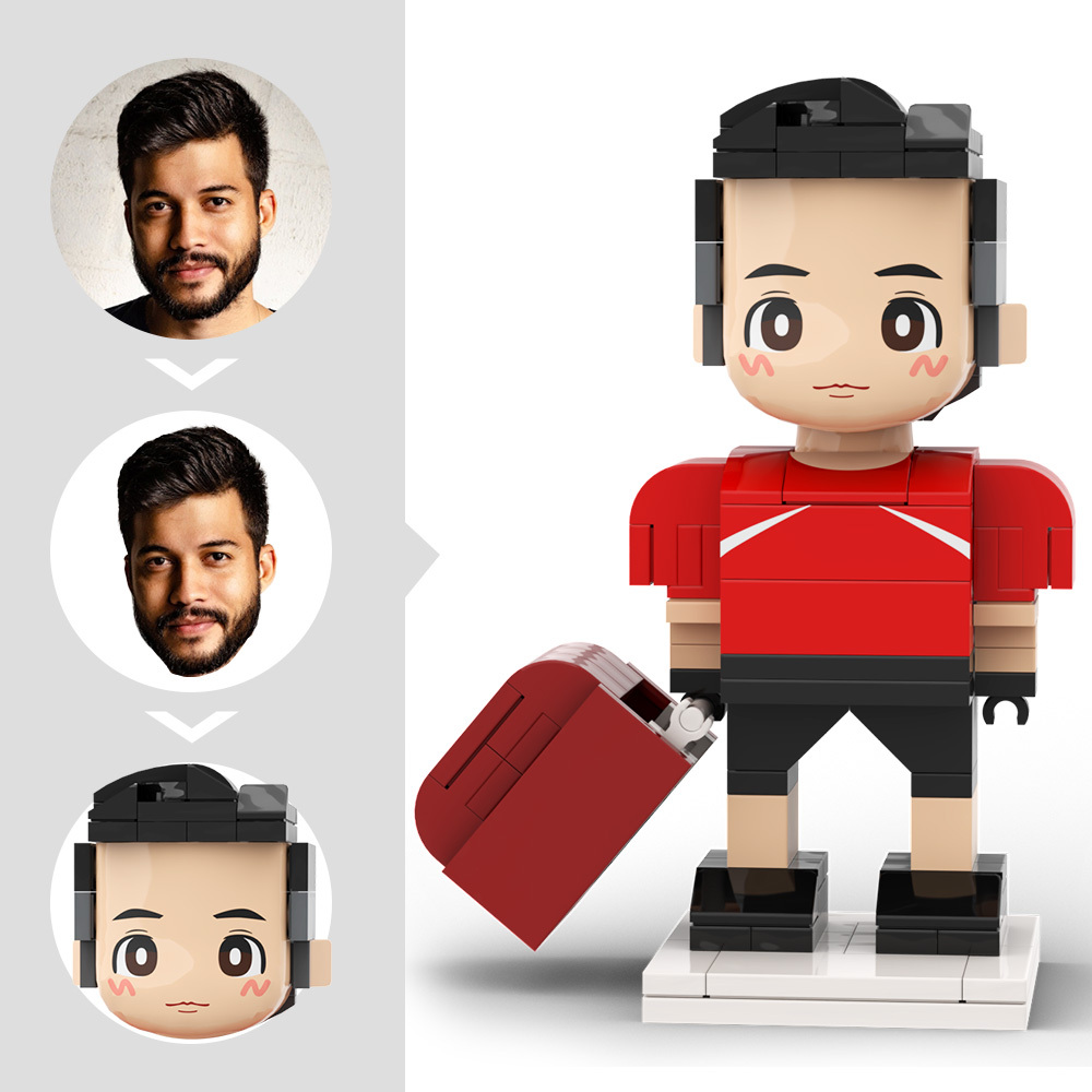 Individuell Gestaltete Footballspieler-figur Aus Bausteinen Mit Helm, Bereit Zum Spiel – Ein Tolles Geschenk Für Berufstätige - dephotoblanket