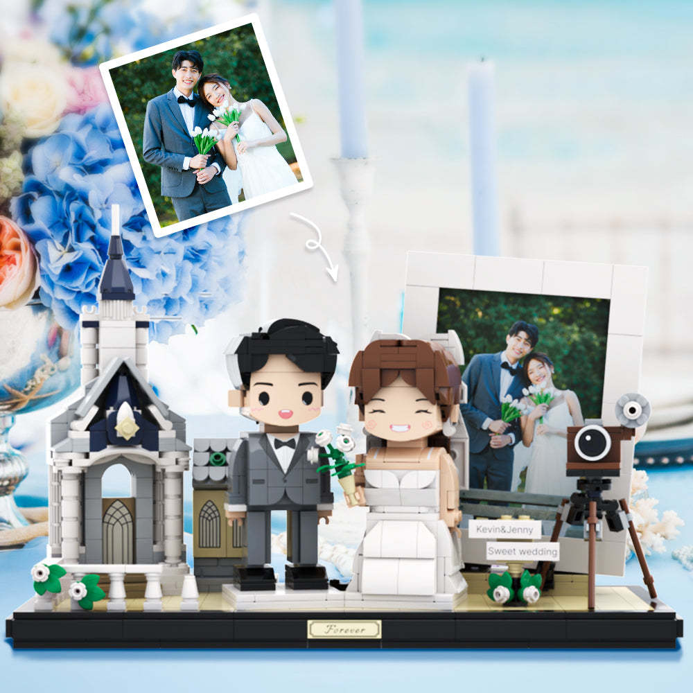 Valentinstagsgeschenk Für Paare, Rundes Gesicht, Vollständiger Körper, Anpassbar, 2 Personen, Individuelle Ziegelfiguren, Hochzeit Für Ehemann Und Ehefrau, Universelles Ineinandergreifendes Kunststoffspielzeug - dephotoblanket