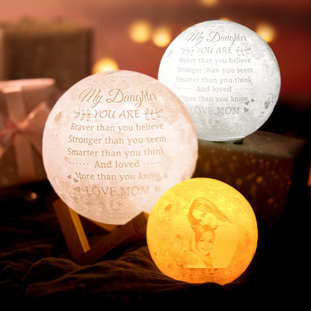 Geschenke Für Mama, Individuelles Foto, Mondlampe, Bildlicht, Graviert - dephotoblanket