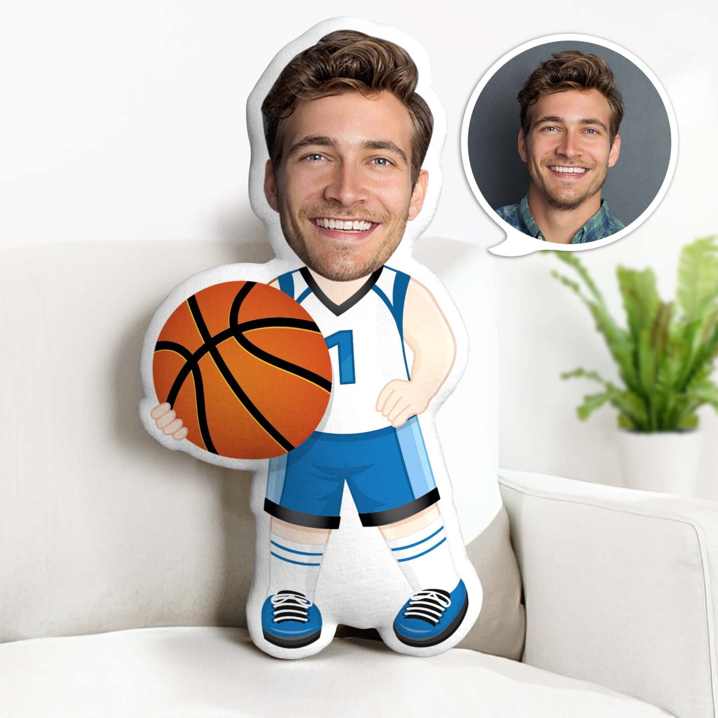 Der Kundenspezifische Vatertags-minime-wurfs-kissen Personalisierter Basketball-spieler Minime-wurfs-kissen - dephotoblanket