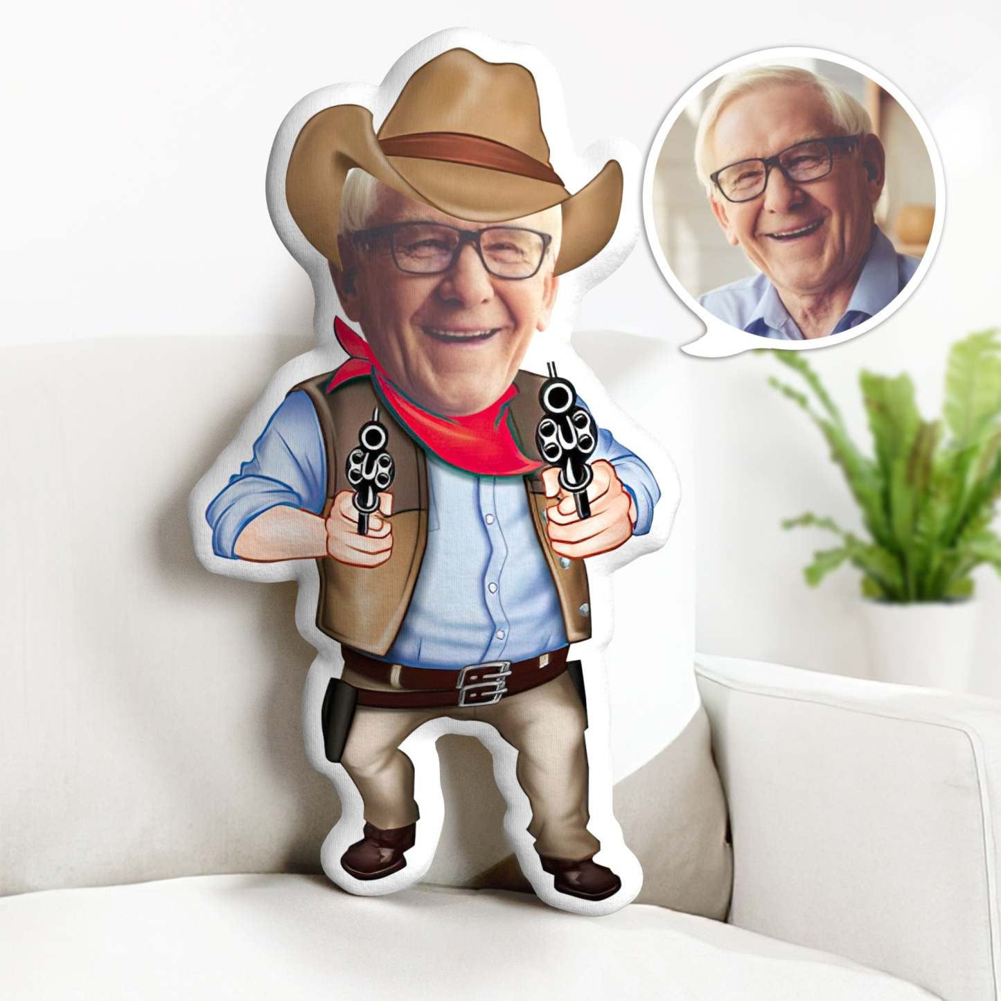 Vaters Vater Kissen Geschenk Custom Kissen Gesicht Körper Kissen Personalisiertes Cowboy Kissen Geschenk Für Papa - dephotoblanket