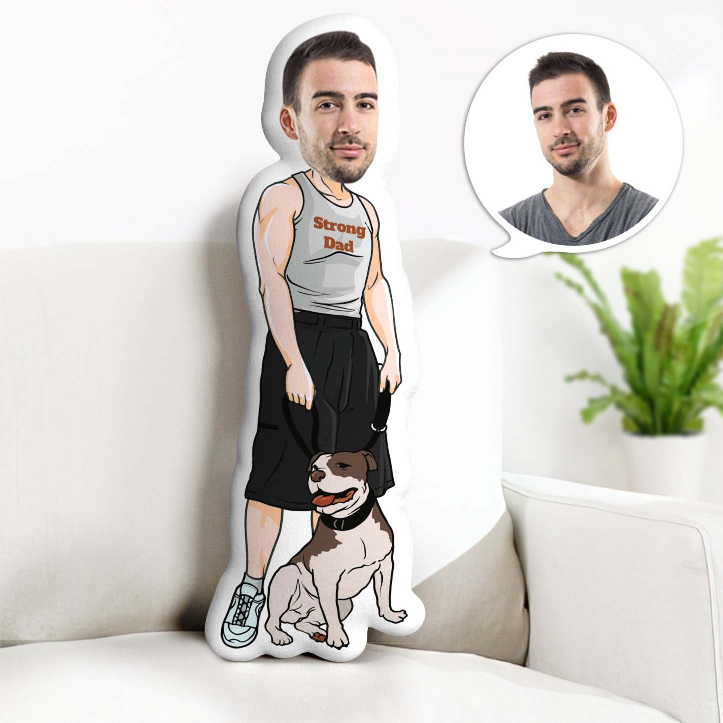 Benutzerdefiniertes Gesicht Minime Dekokissen Vatertagskissen Personalisierte Minime Dekokissen Geschenke Für Papa - dephotoblanket