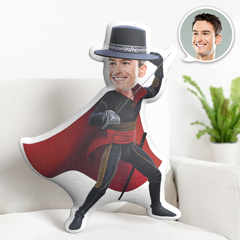 Benutzerdefiniertes Gesichtskissen Personalisierte Gesichtspuppe Zorro Puppe Minime Kissen Geschenke Für Ihn - dephotoblanket