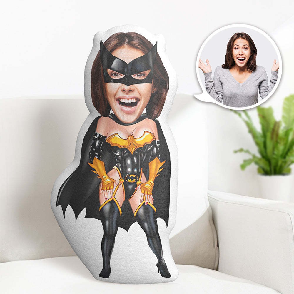 Personalisierte Geburtstagsgeschenke Mein Gesichtskissen Benutzerdefiniertes Fotokissen Batwoman Minime Kissen - dephotoblanket
