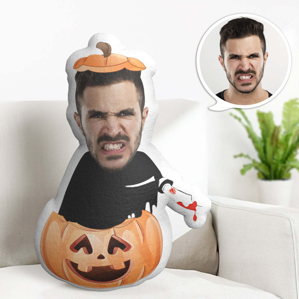 Halloween-kissen-geschenke Kundenspezifisches Gesicht Minime Kissen Personalisierte Kürbis-geist-kissen-geschenke - dephotoblanket