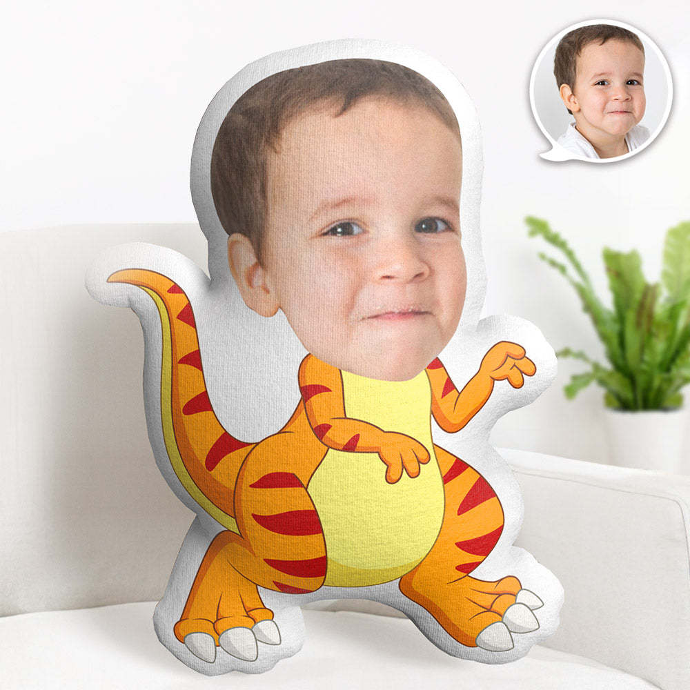 Personalisiertes Gesichtskissen Personalisiertes Fotokissen Tyrannosaurus Rex Minime Kissengeschenke Für Kinder - dephotoblanket