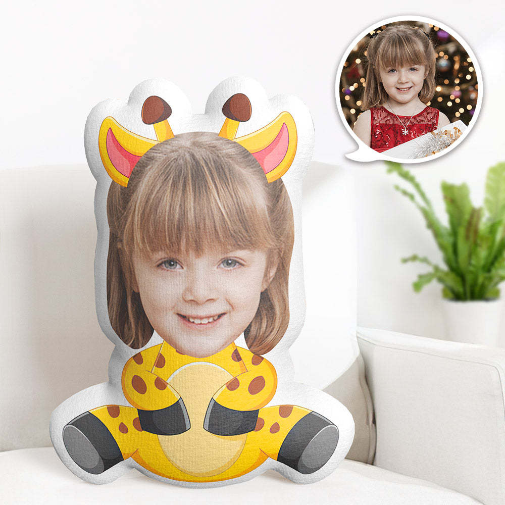 Personalisiertes Gesichtskissen Personalisiertes Fotokissen Giraffe Minime Kissen Geschenke Für Kinder - dephotoblanket