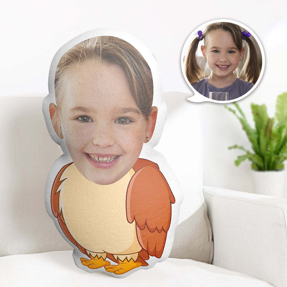 Personalisiertes Gesichtskissen Personalisiertes Fotokissen Eule Minime Kissen Geschenke Für Kinder - dephotoblanket