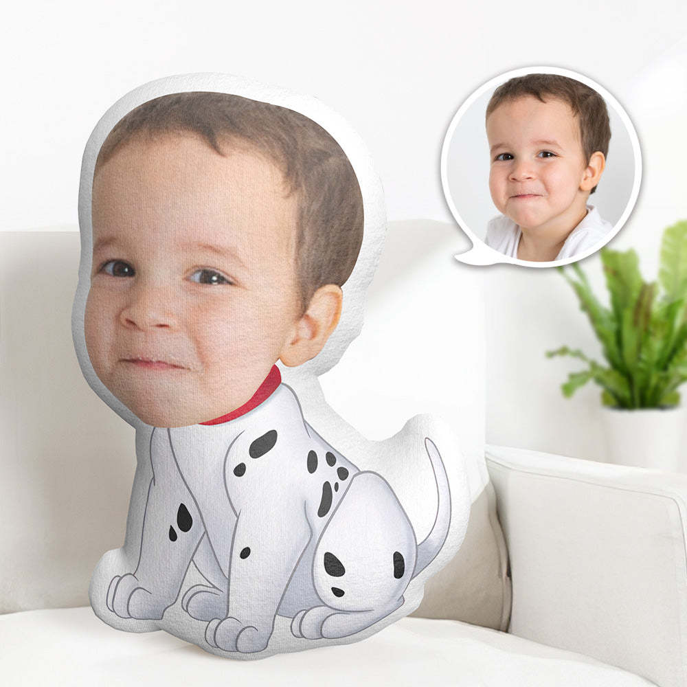Personalisiertes Gesichtskissen Personalisiertes Fotokissen Gefleckter Hund Minime Kissen Geschenke Für Kinder - dephotoblanket