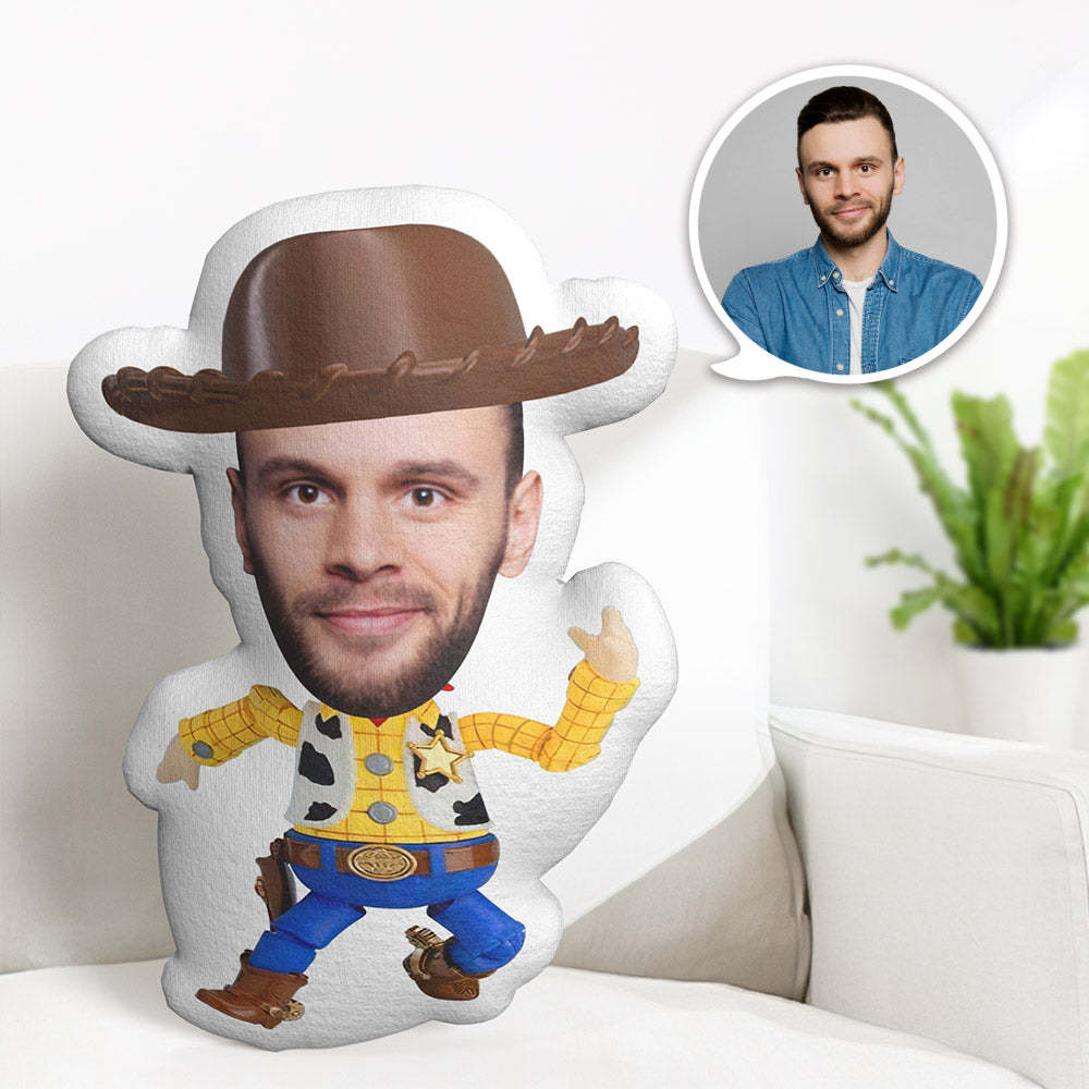 Sheriff Woody Pride Kissen Benutzerdefiniertes Gesichtskissen Personalisiertes Fotokissen Minime Kissen - dephotoblanket