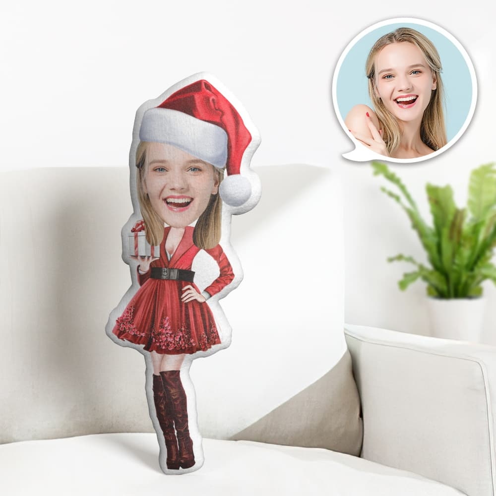 Personalisiertes Gesichtskissen Personalisiertes Fotokissen Weihnachtskleid Minime Kissen Geschenke Für Weihnachten - dephotoblanket
