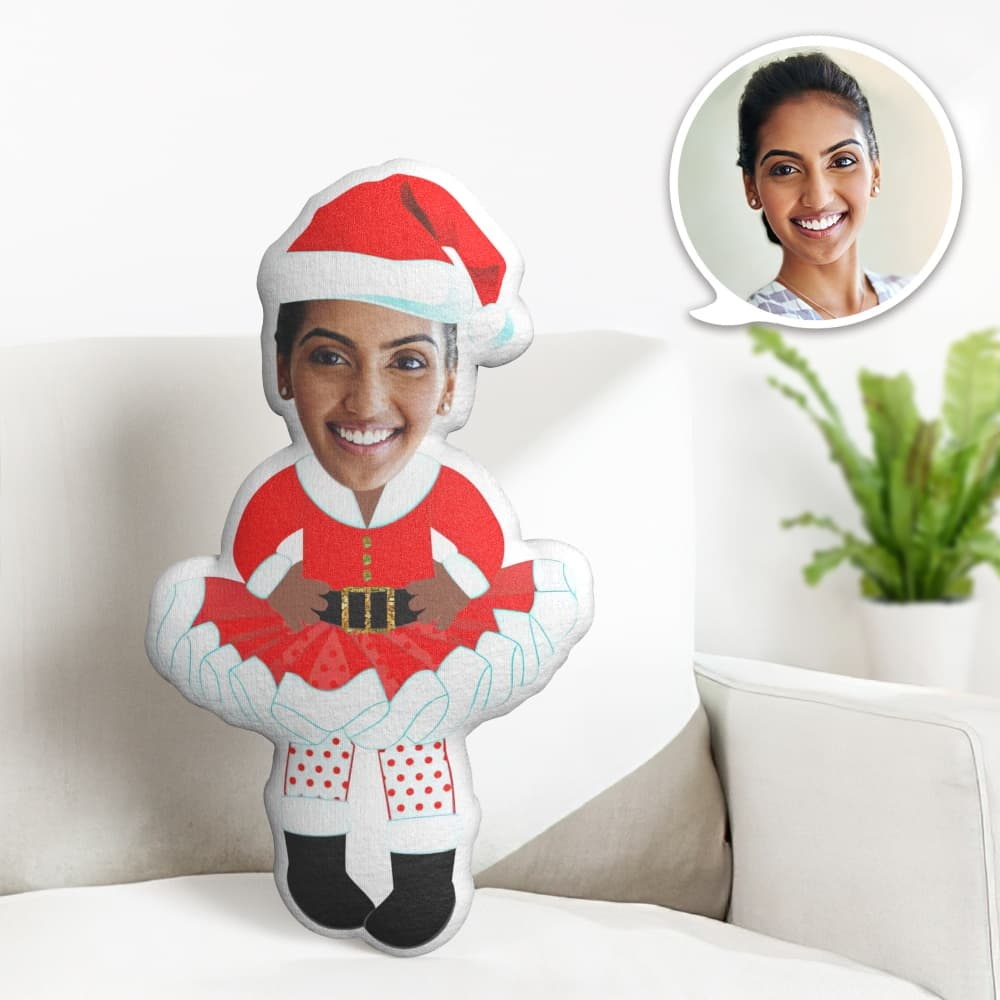 Personalisiertes Gesichtskissen Personalisiertes Fotokissen Polka Dot Weihnachtsrock Minime Kissen Geschenke Für Weihnachten - dephotoblanket