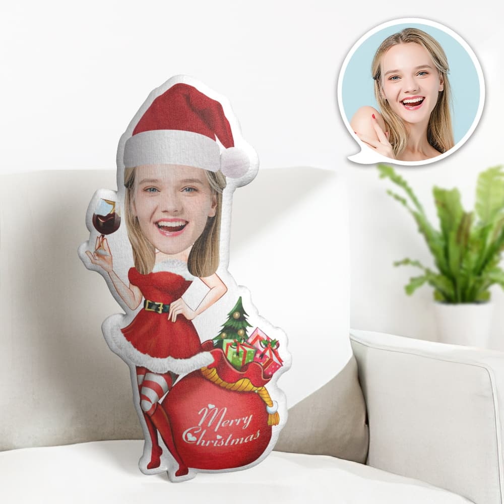 Personalisiertes Gesichtskissen Personalisiertes Fotokissen Geschenk Weihnachtskleid Minime Kissen Geschenke Für Weihnachten - dephotoblanket