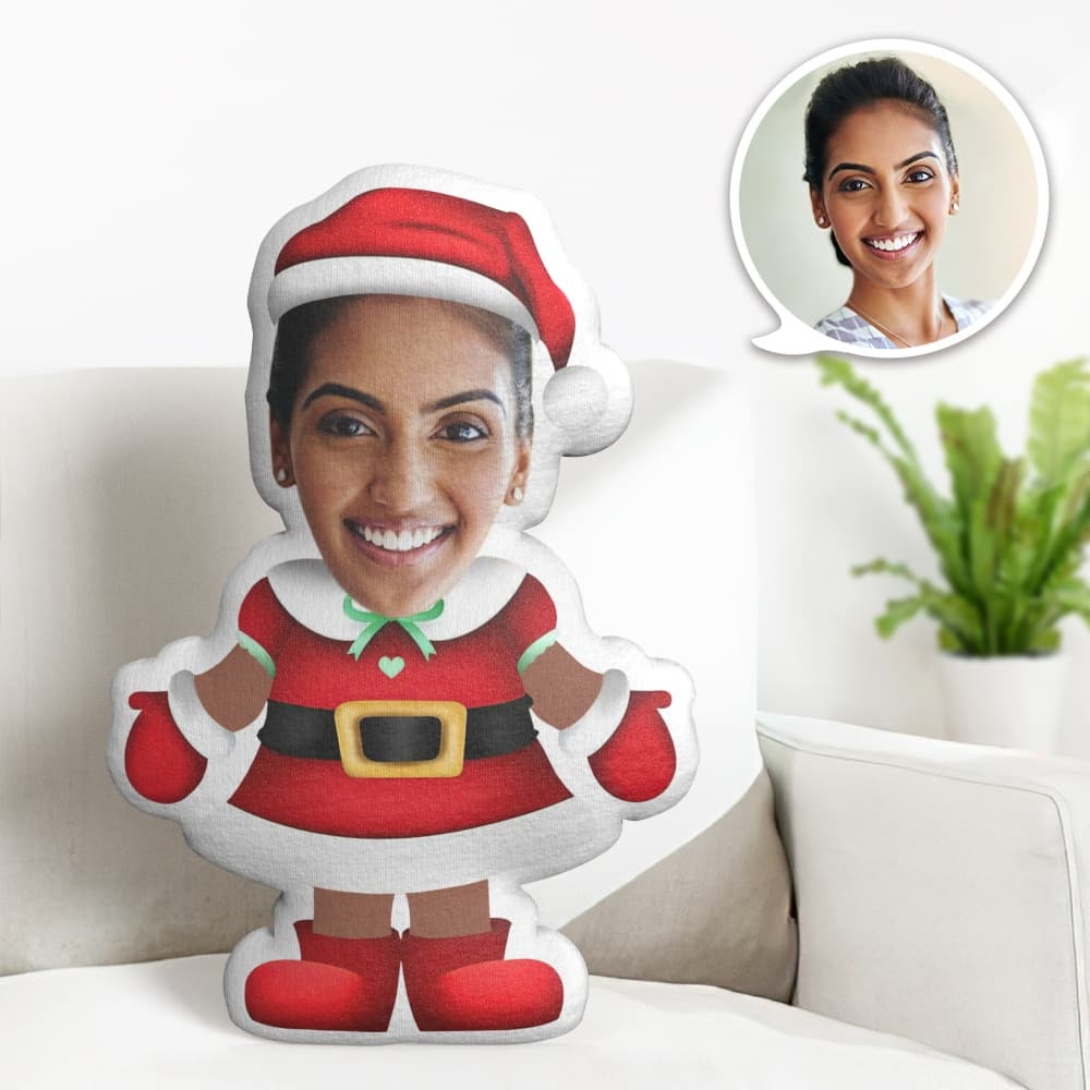 Personalisiertes Gesichtskissen Personalisiertes Fotokissen Kurzarm Weihnachtsrock Minime Kissen Geschenke Für Weihnachten - dephotoblanket