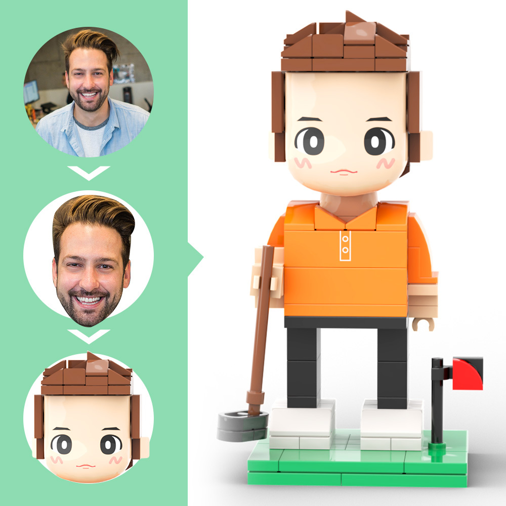 Personalisierte Golf-business-sportbekleidung: Weiße Baseballkappe Mit Ziegelstein-motiv Und Eingraviertem Text – Das Perfekte Geschenk Für Berufstätige - dephotoblanket