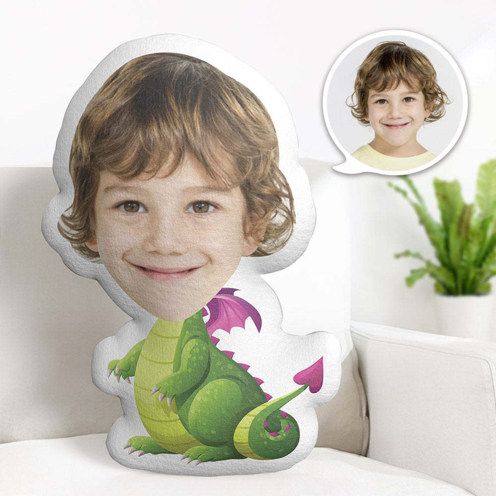 Benutzerdefiniertes Gesichtskissen Personalisiertes Fotokissen Lila Fetter Flugsaurier Minime Kissengeschenke Für Kinder - dephotoblanket