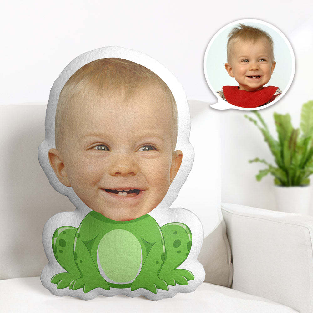Personalisiertes Gesichtskissen Personalisiertes Fotokissen Frosch Minime Kissen Geschenke Für Kinder - dephotoblanket