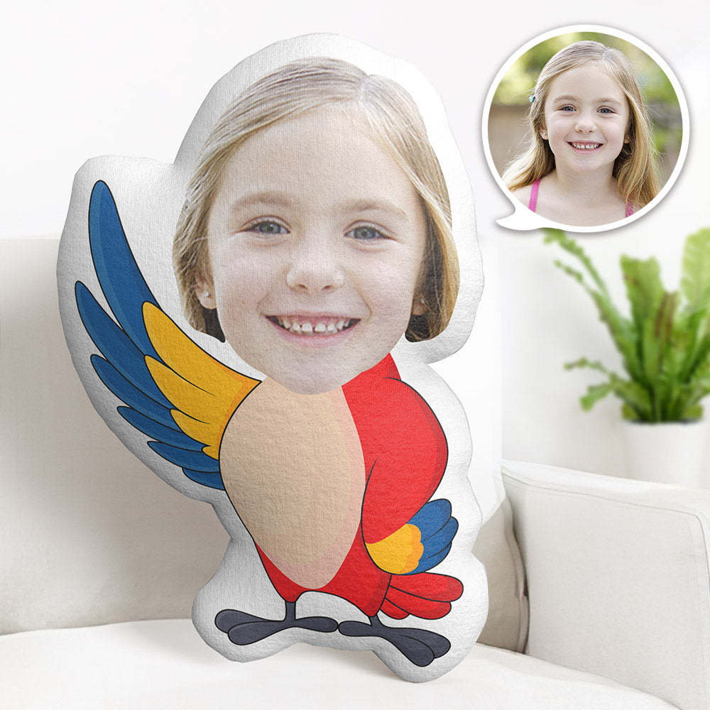 Personalisiertes Gesichtskissen Personalisiertes Fotokissen Papagei Minime Kissen Geschenke Für Kinder - dephotoblanket