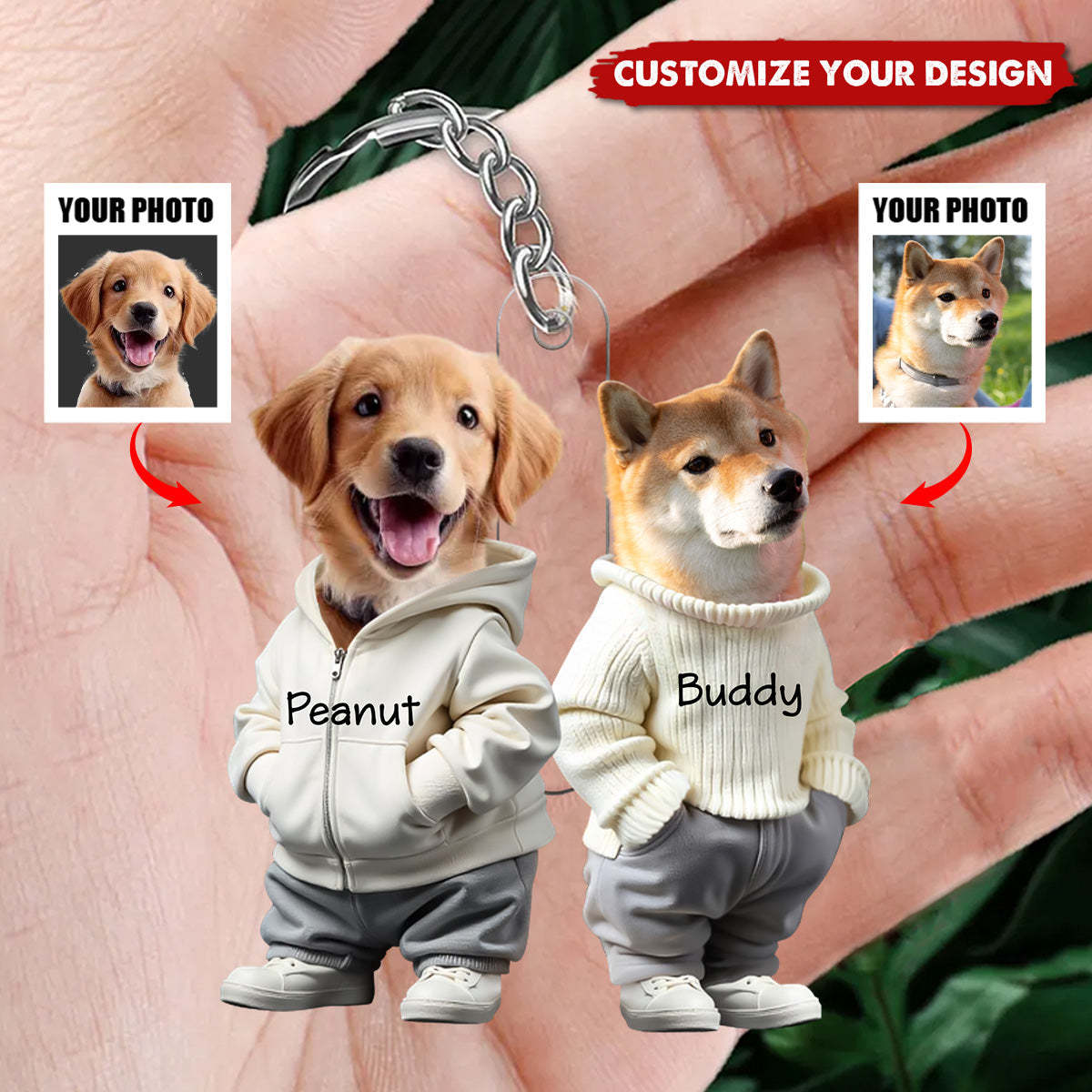 Benutzerdefiniertes Gesicht Süßer Hund - Personalisierter Acryl Schlüsselanhänger