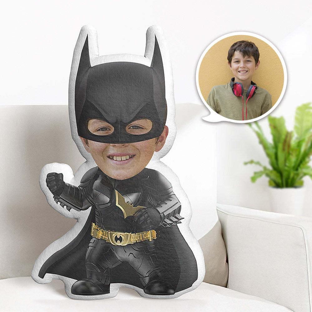 Personalisiertes Gesichtskissen Personalisiertes Fotokissen Goldenes Batman Minime Kissen Geschenke Für Kinder - dephotoblanket