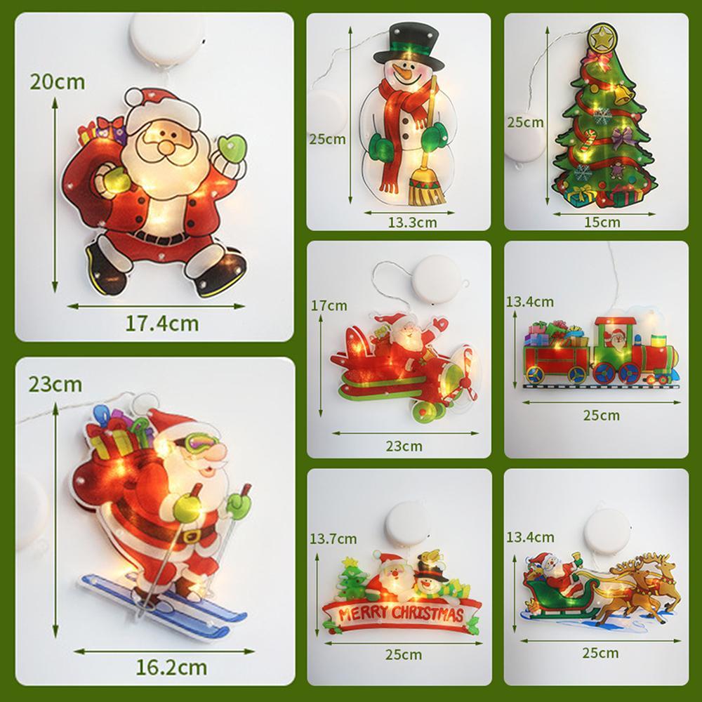 Weihnachten Dekor Licht Santa Claus Led Saugnapf Fenster Hängen Lichter Atmosphäre Szene Dekor Festliche Dekorative Licht - dephotoblanket