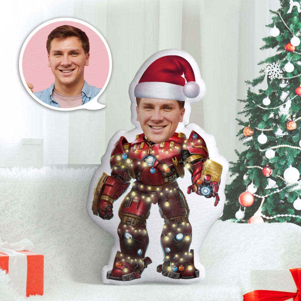 Personalisiertes Gesichtskissen Personalisiertes Fotokissen Laterne Iron Man Minime Kissen Geschenke Für Weihnachten - dephotoblanket