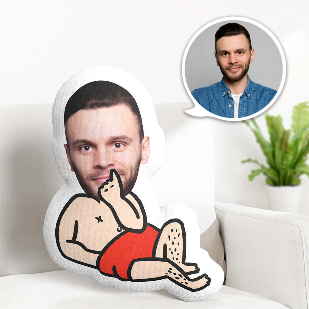 Benutzerdefiniertes Kissen Lustiges Mann-ehemann-gesichtskissen Personalisiertes Foto Minime-kissen - dephotoblanket